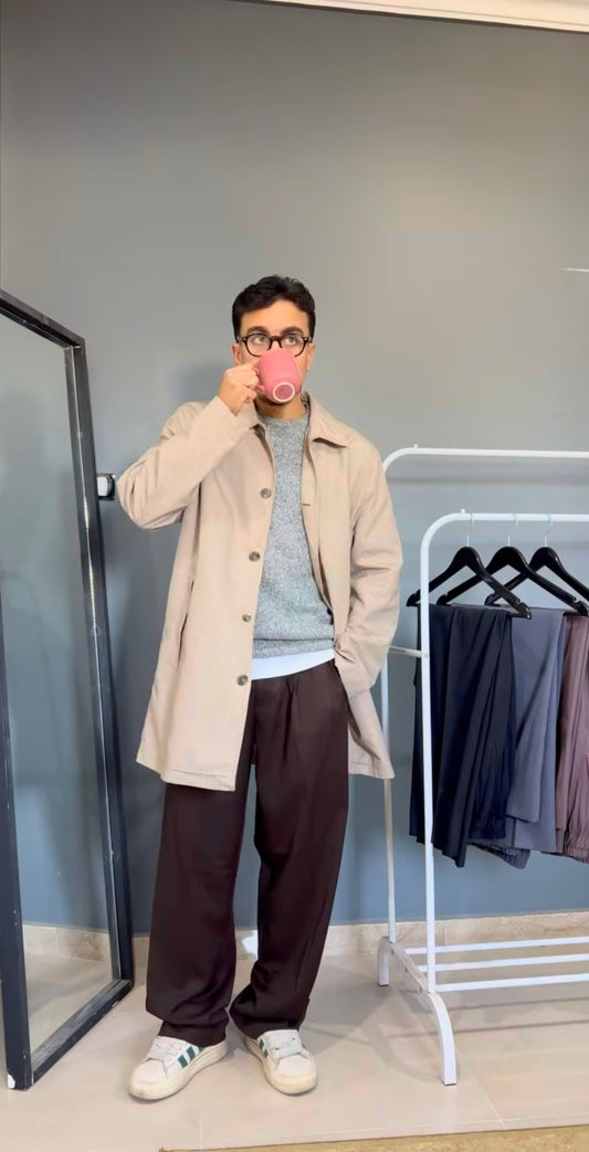 Basic Tailored Pants Brown