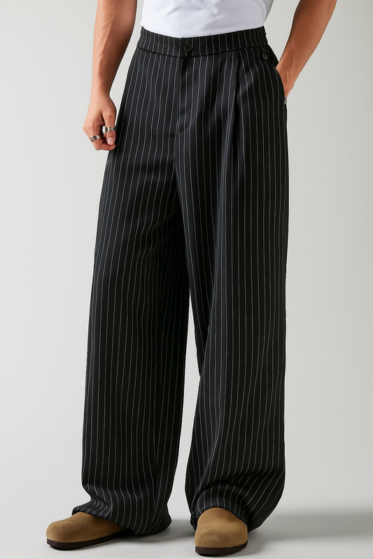 Black Pinstriped Pants
