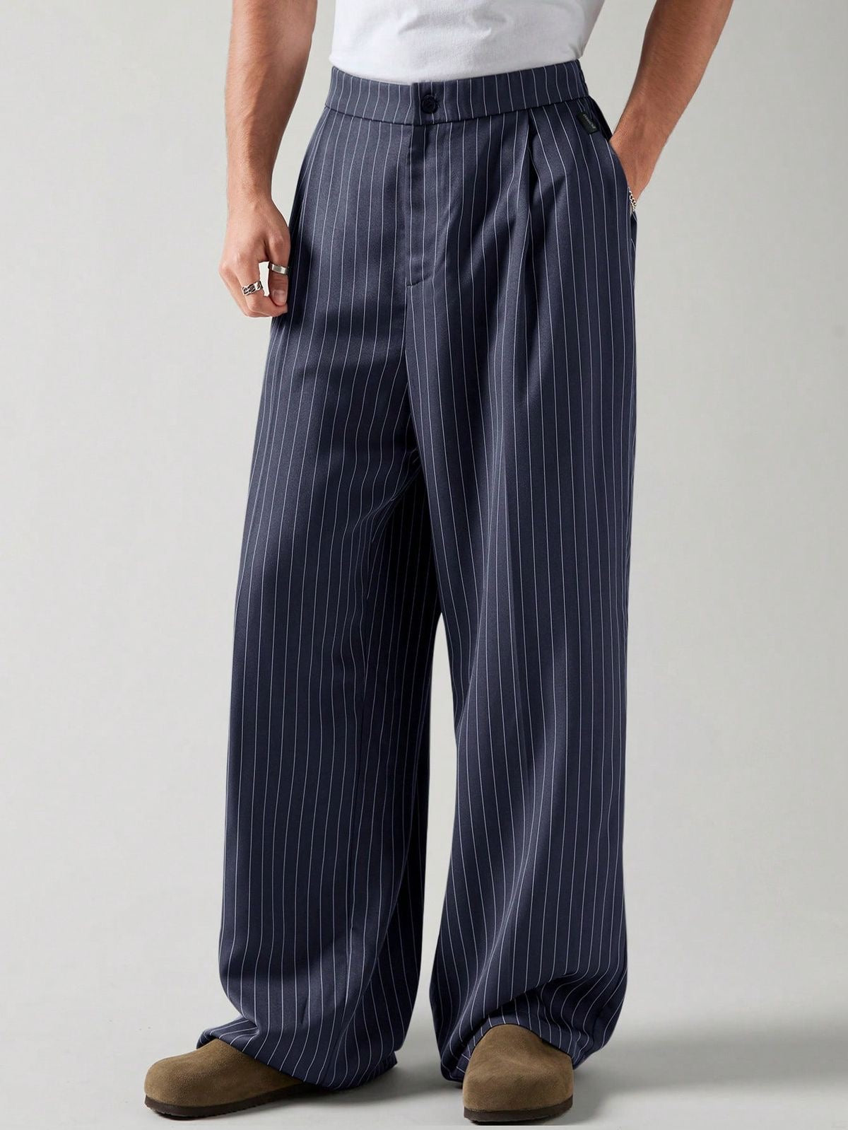 Navy Pinstriped pants