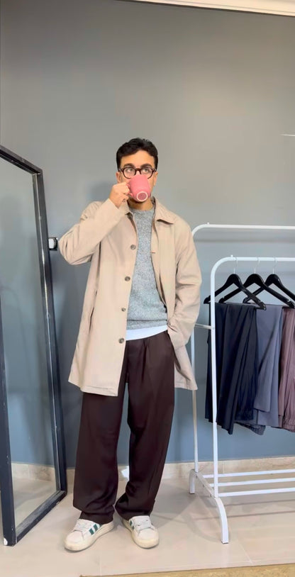 Basic Tailored Pants Brown