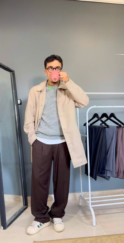 Basic Tailored Pants Brown