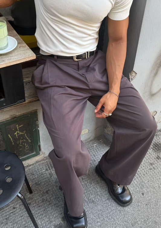 Basic Tailored Pants worm Brown